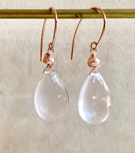 Load image into Gallery viewer, AAA Rose Quartz &amp; Pearls 14k Rose Gold Filled Earrings