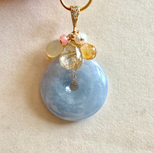 Load image into Gallery viewer, Grade A Lavender Jade Donut &amp; Stones Pendant for C.
