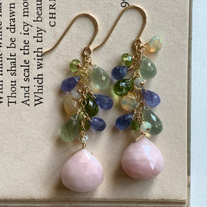 Pink Opal & Ethereal Opal 14k Gold Filled Earrings