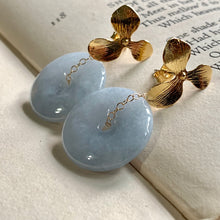 Load image into Gallery viewer, Grade A Lavender Jade on Floral Studs