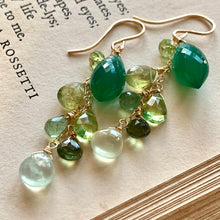 Load image into Gallery viewer, Emerald &amp; Green Gemstones 14k Gold Filled Earrings