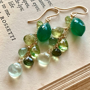 Emerald & Green Gemstones 14k Gold Filled Earrings