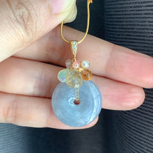 Load image into Gallery viewer, Grade A Lavender Jade Donut &amp; Stones Pendant for C.