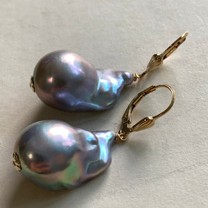 AAA Dark Silver Baroque Pearls on 14k Gold Filled