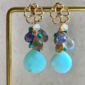 Blue Opal & Dreamy Gemstones 14k Gold Filled Earrings