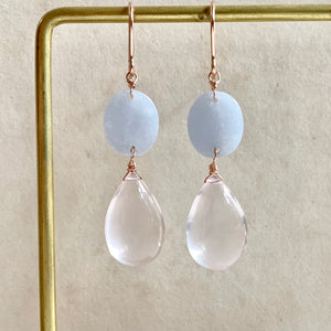 Grade A Burmese Lavender Jade & Rose Quartz on 14k Rose Gold Filled