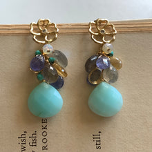 Load image into Gallery viewer, Blue Opal &amp; Dreamy Gemstones 14k Gold Filled Earrings