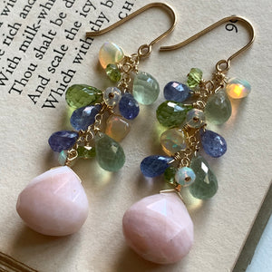Pink Opal & Ethereal Opal 14k Gold Filled Earrings