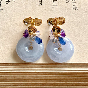 Grade A Lavender Jade Donuts & Blue Purple Gemstone