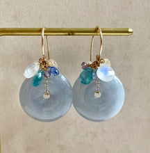 Load image into Gallery viewer, Grade A Burmese Lavender Jade with Blue Gemstones on 14k Gold Filled