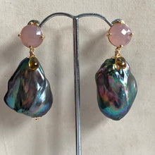 Load image into Gallery viewer, Peacock Baroque Pearls with Citrine