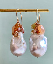 Load image into Gallery viewer, Sunrise AAA Baroque Pearls with Orange Gemstones