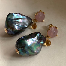 Load image into Gallery viewer, Peacock Baroque Pearls with Citrine