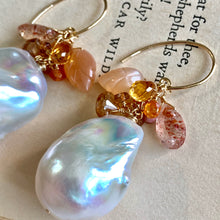 Load image into Gallery viewer, Sunrise AAA Baroque Pearls with Orange Gemstones