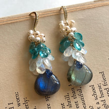 Load image into Gallery viewer, Frozen: Labradorite Apatite 14k Gold Filled Earrings