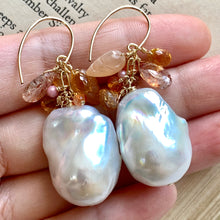 Load image into Gallery viewer, Sunrise AAA Baroque Pearls with Orange Gemstones