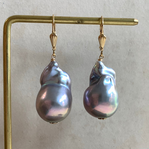 AAA Dark Silver Baroque Pearls on 14k Gold Filled