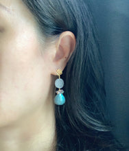 Load image into Gallery viewer, Carved Grade A Lavender Jade, Labradorite 14k Gold Filled