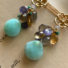 Load image into Gallery viewer, Blue Opal &amp; Dreamy Gemstones 14k Gold Filled Earrings